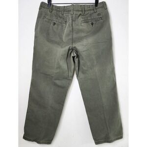 Timberland Pants Mens 38x29 Cotton Green Hiking Flat Front Relaxed Fit Chino